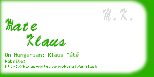 mate klaus business card